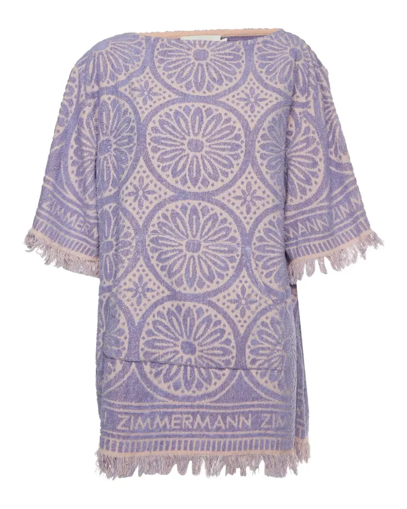 Zimmermann Halliday fringed terry mini dress - Violett Violett