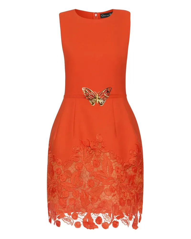 Oscar de la Renta Minikleid aus Guipure-Spitze - Orange Orange