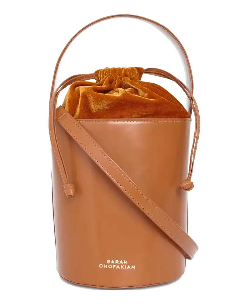Sarah Chofakian Beuteltasche aus Leder - Braun Braun