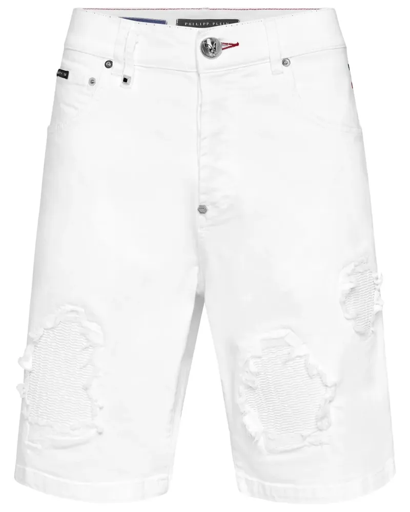Philipp Plein Formentera Jeans-Shorts - Weiß Weiß