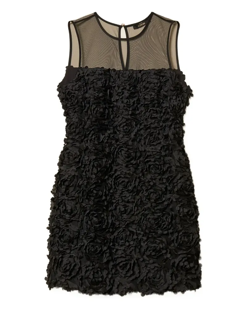 Twin-Set Tüll-Minikleid mit Blumen - Schwarz Schwarz