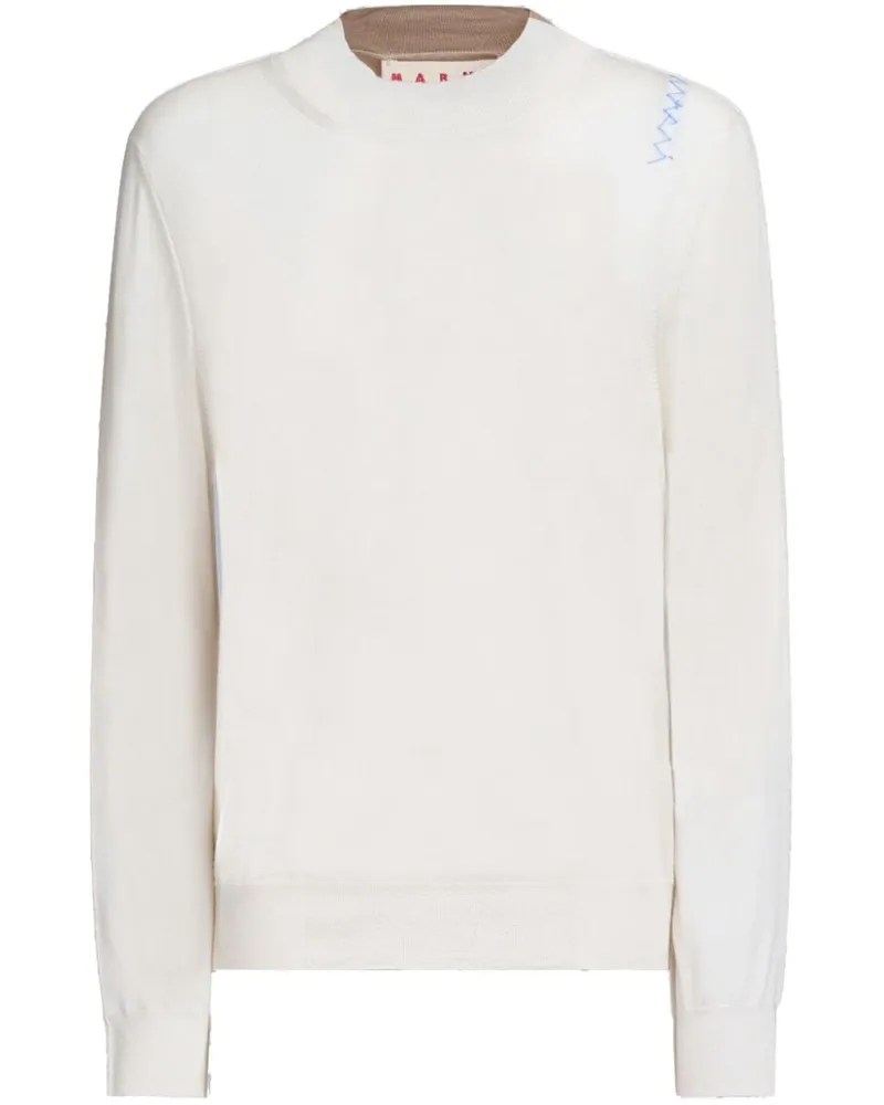 Marni Pullover in Colour-Block-Optik - Weiß Weiß