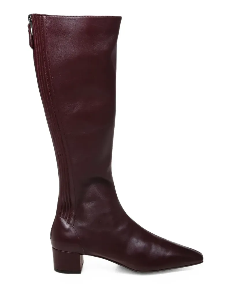 Aquazzura ribbed-panel leather boots - Rot Rot