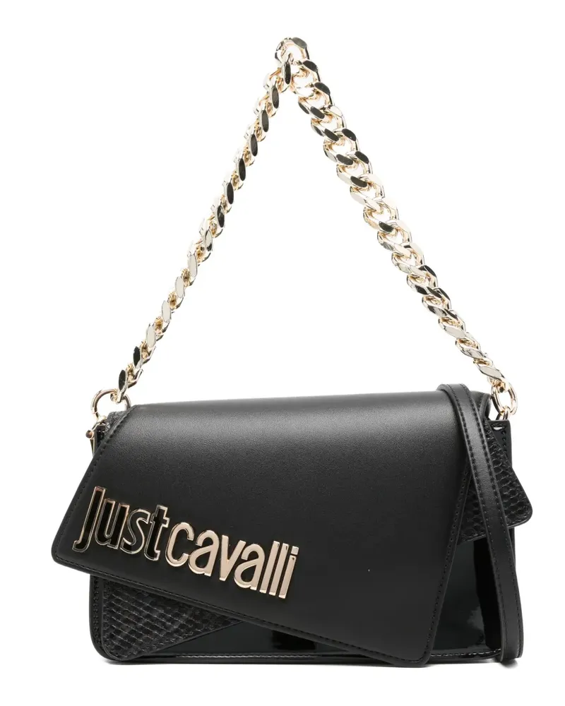 Just Cavalli Schultertasche mit Logo - Schwarz Schwarz