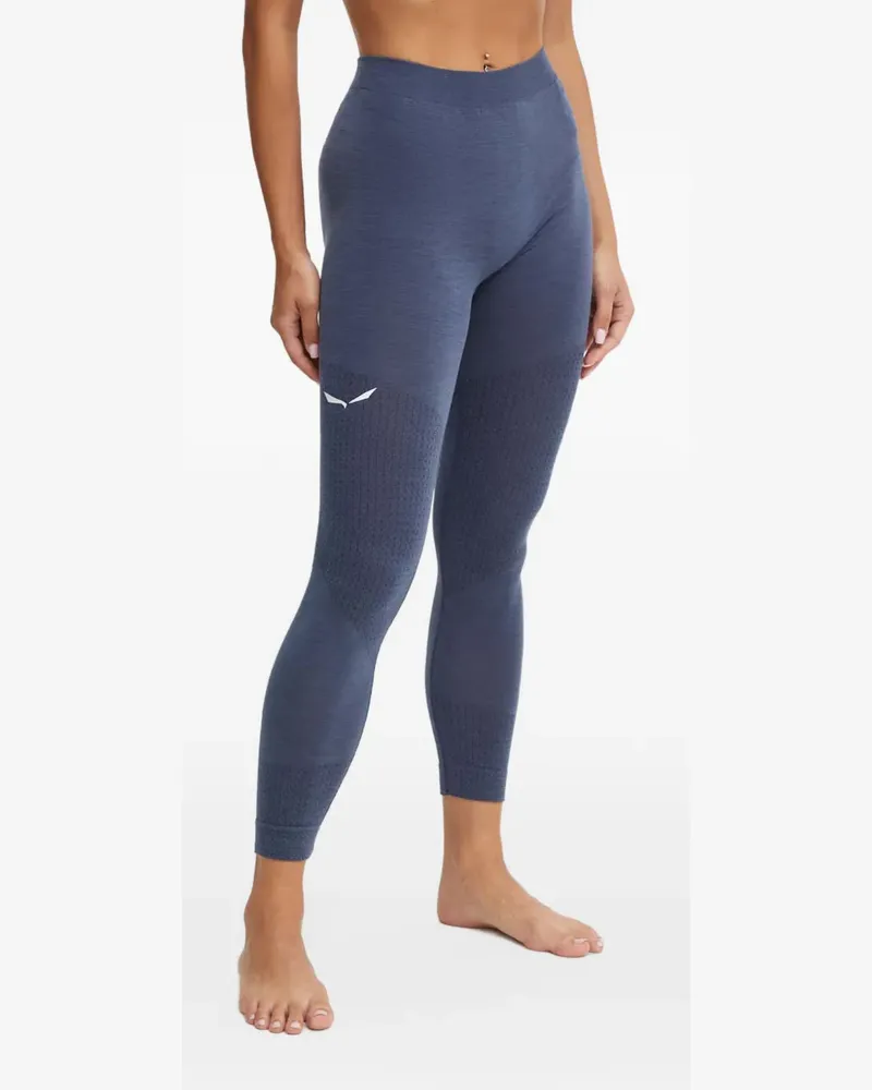 Salewa Zebru logo-print panelled leggings - Blau Blau