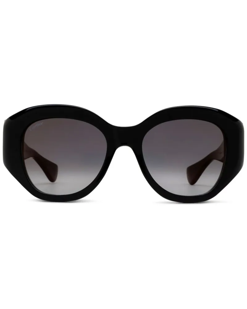 Cartier Sonnenbrille mit Butterfly-Gestell - Schwarz Schwarz