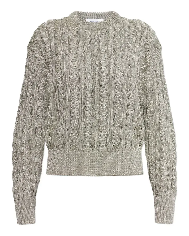 Alexander McQueen cable-knit metallic sweater - Silber Silber