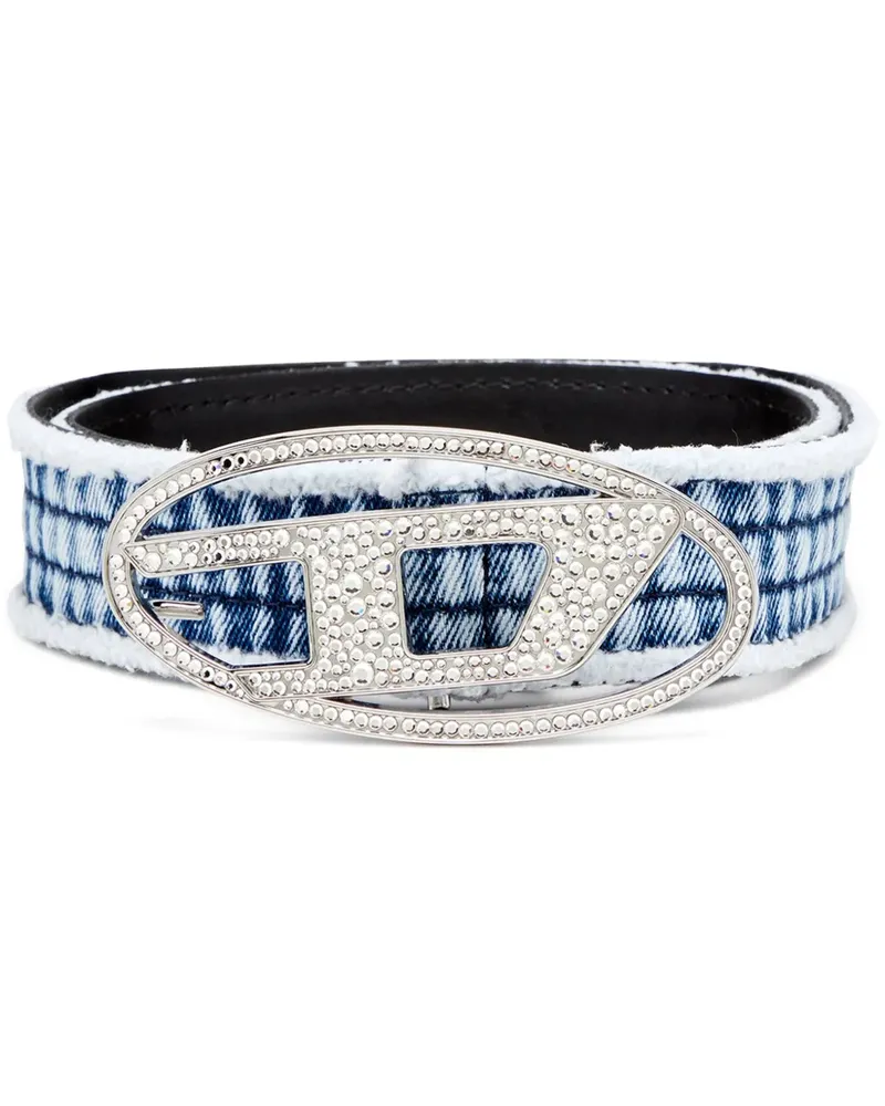 Diesel B-1dr Gürtel mit Strass - Blau Blau