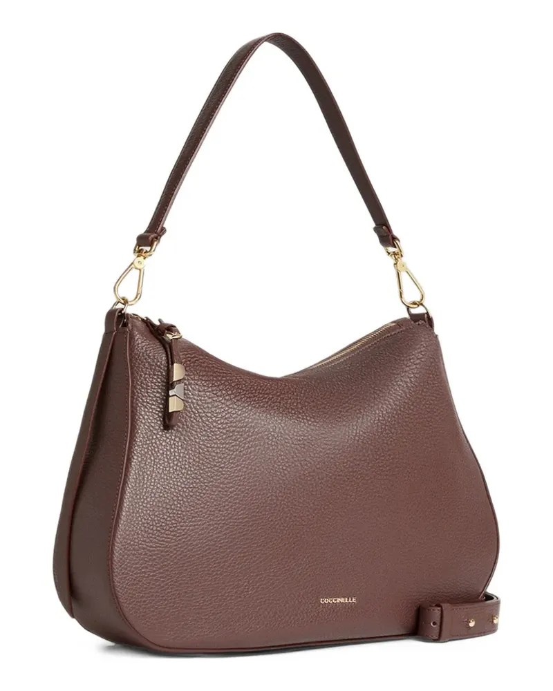 Coccinelle mediun Nory grainy leather tote bag - Braun Braun