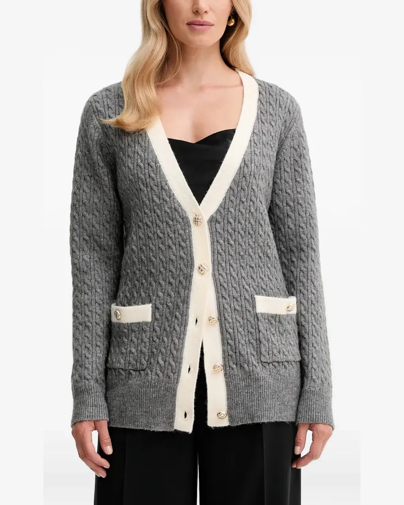 Fracomina V-neck button cardigan - Grau Grau
