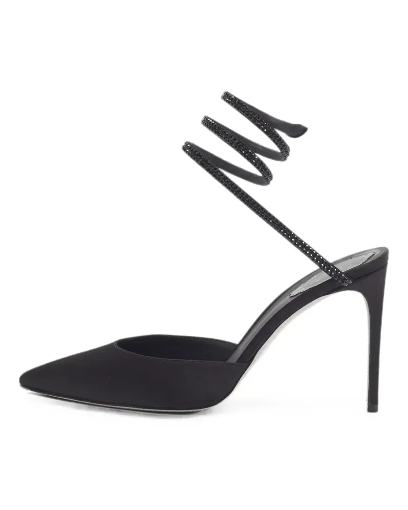 René Caovilla Cleo crystal-embellished heeled pumps - Schwarz Schwarz