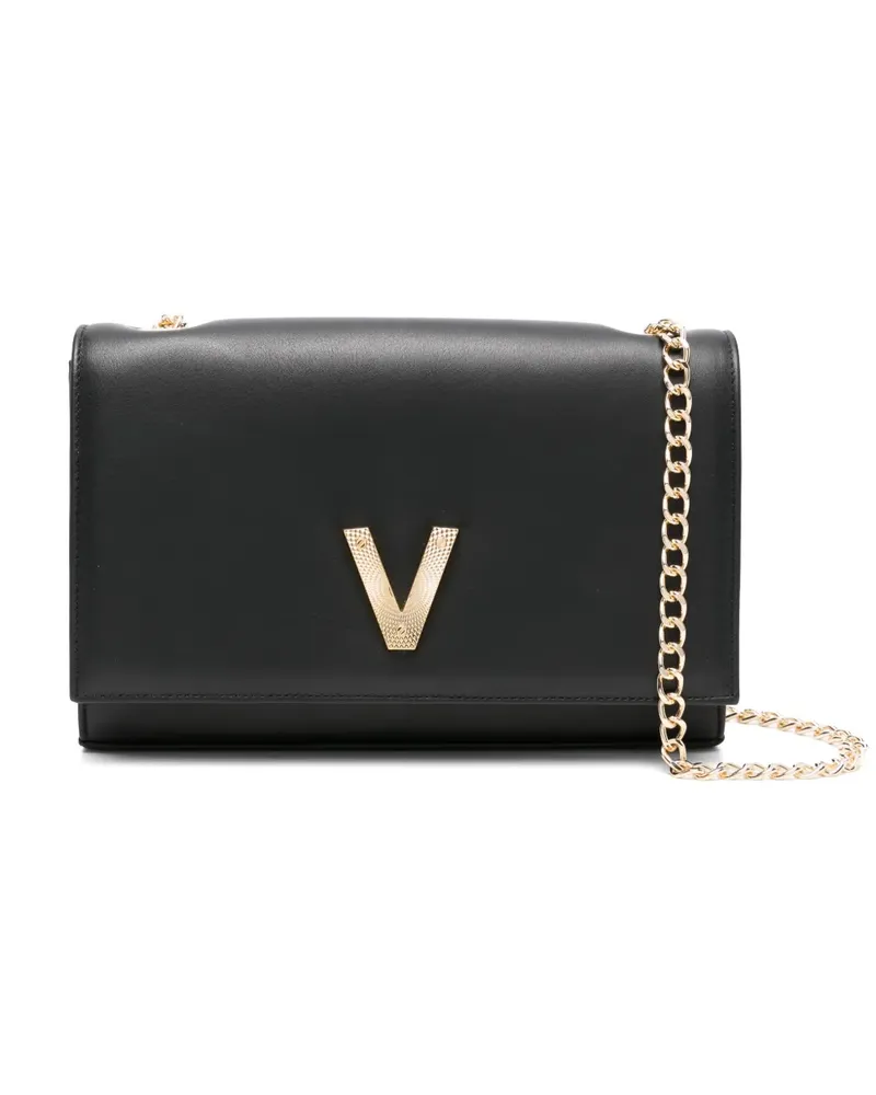 Via Roma 15 Schultertasche mit Logo-Schild - Schwarz Schwarz