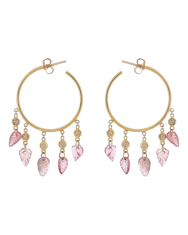 Jacquie Aiche 14kt Gelbgoldcreolen mit Turmalin Gold