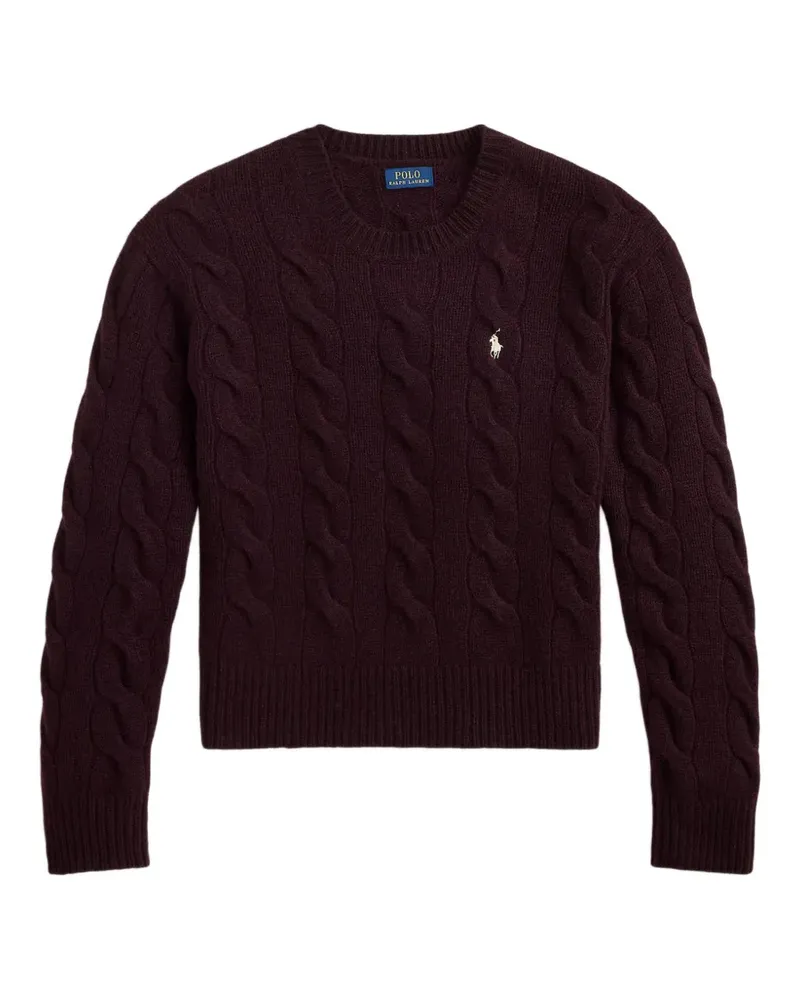 Ralph Lauren cable-knit embroidered-logo sweater - Violett Violett