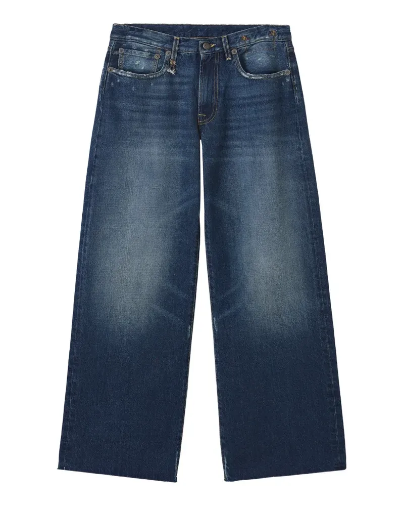 R13 Weite Jeans im Distressed-Look - Blau Blau
