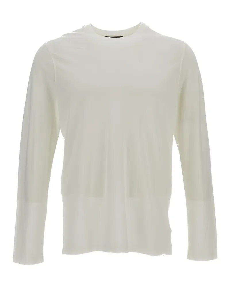 Zanone Langarmshirt mit rundem Ausschnitt - Weiß Weiß