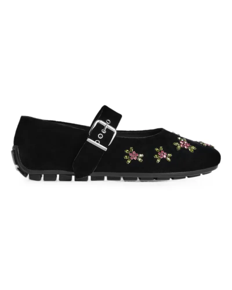 Simone Rocha Mary Jane embellished ballet flats - Schwarz Schwarz