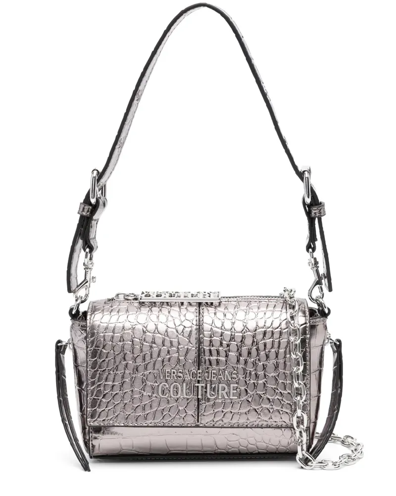 Versace Jeans Schultertasche mit Kroko-Effekt - Grau Grau