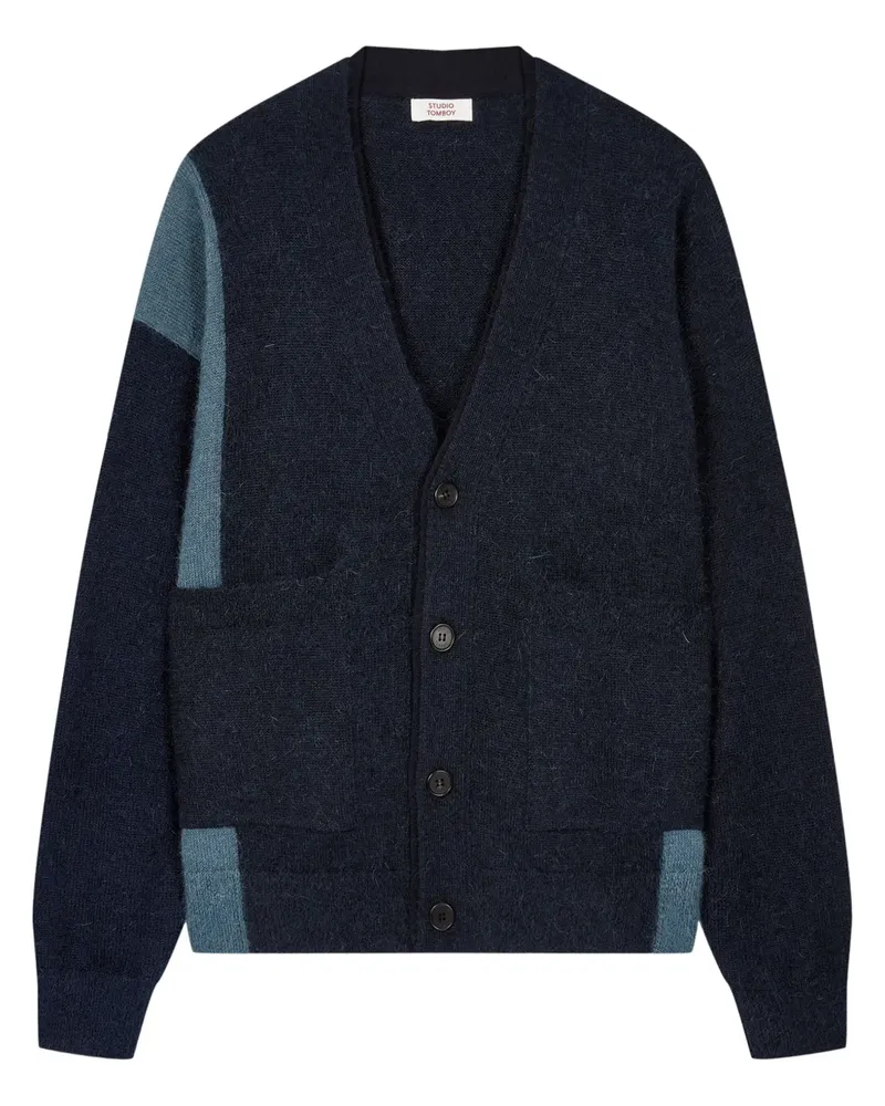 STUDIO TOMBOY Cardigan in Colour-Block-Optik - Blau Blau