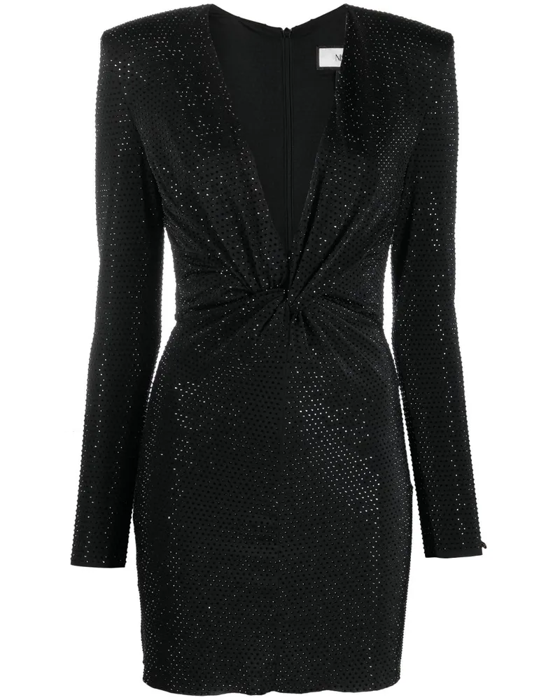NISSA Minikleid mit Kristallen - Schwarz Schwarz