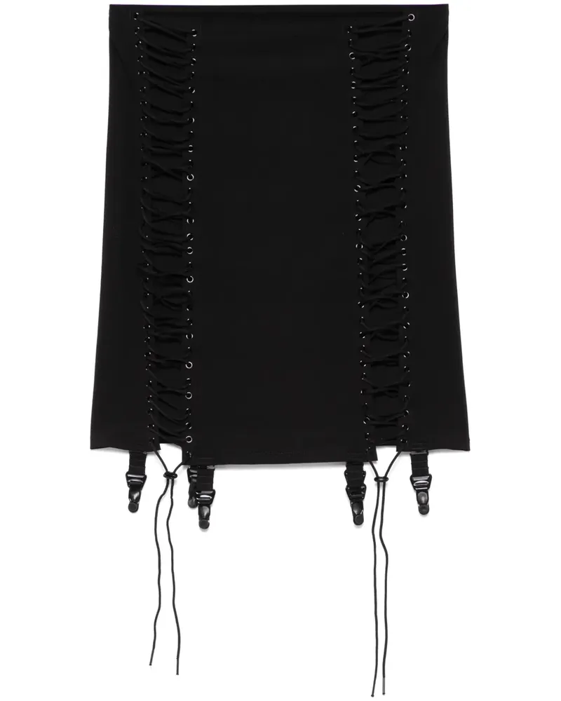 Maison Close Minirock mit Hosenträgern - Schwarz Schwarz