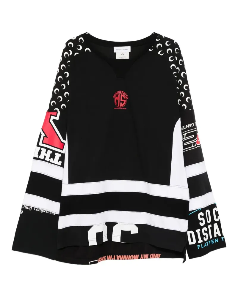 Marine Serre graphic long-sleeves t-shirt - Schwarz Schwarz