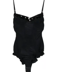 SHUSHU/TONG Bustier-Body mit Perlen Schwarz