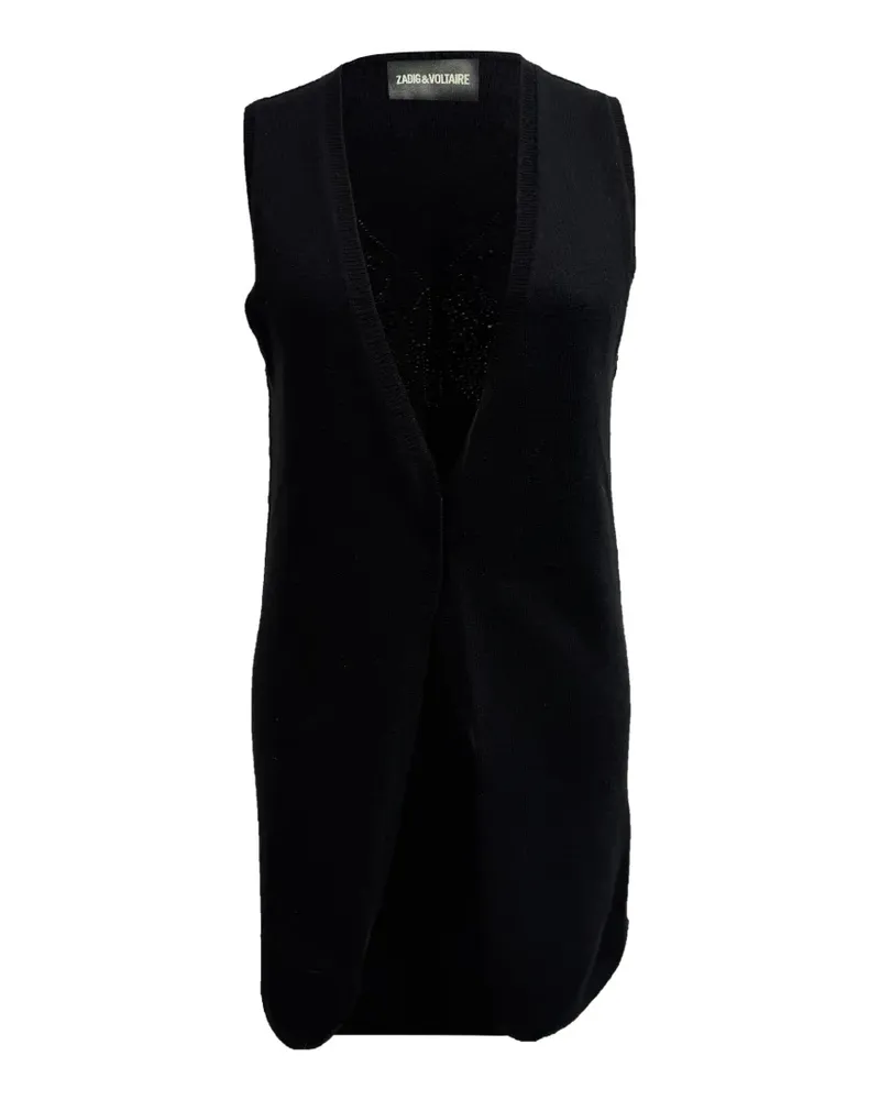Zadig & Voltaire Open-front butterfly-embellished vest - Schwarz Schwarz