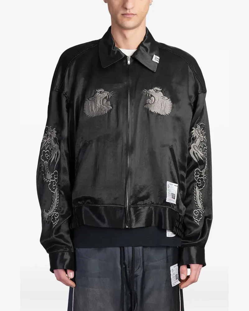 MIHARAYASUHIRO Bestickte Bomberjacke - Schwarz Schwarz