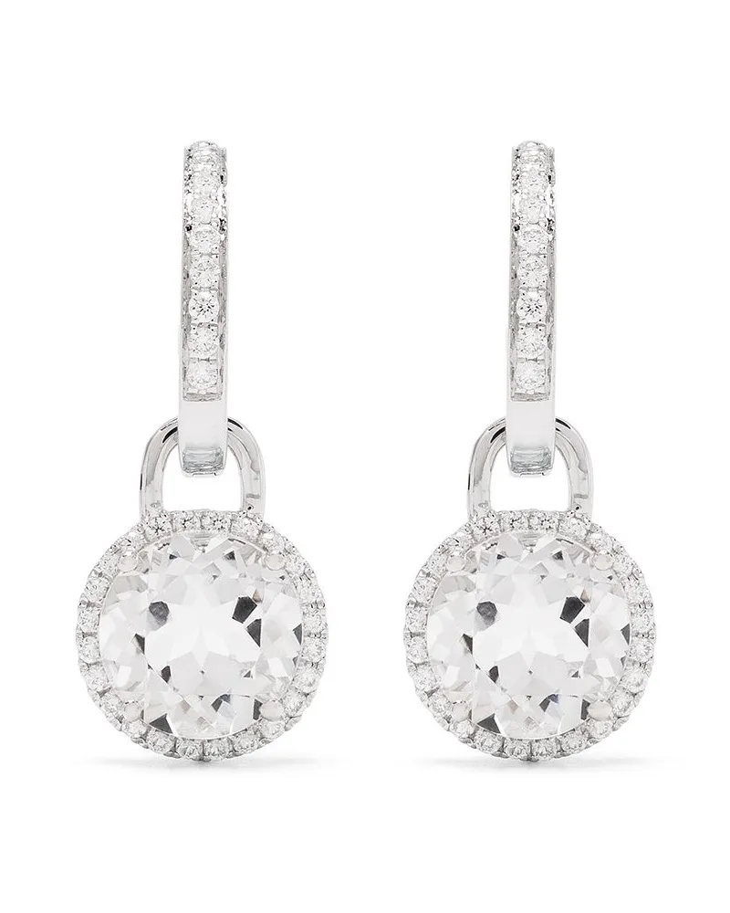 Kiki McDonough 18kt Weißgoldcreolen mit Diamanten - Silber Silber