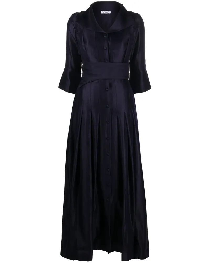 Baruni Maxikleid mit Falten - Blau Blau