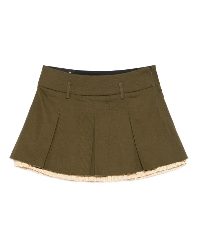 R13 Minirock mit Falten - Grün Grün