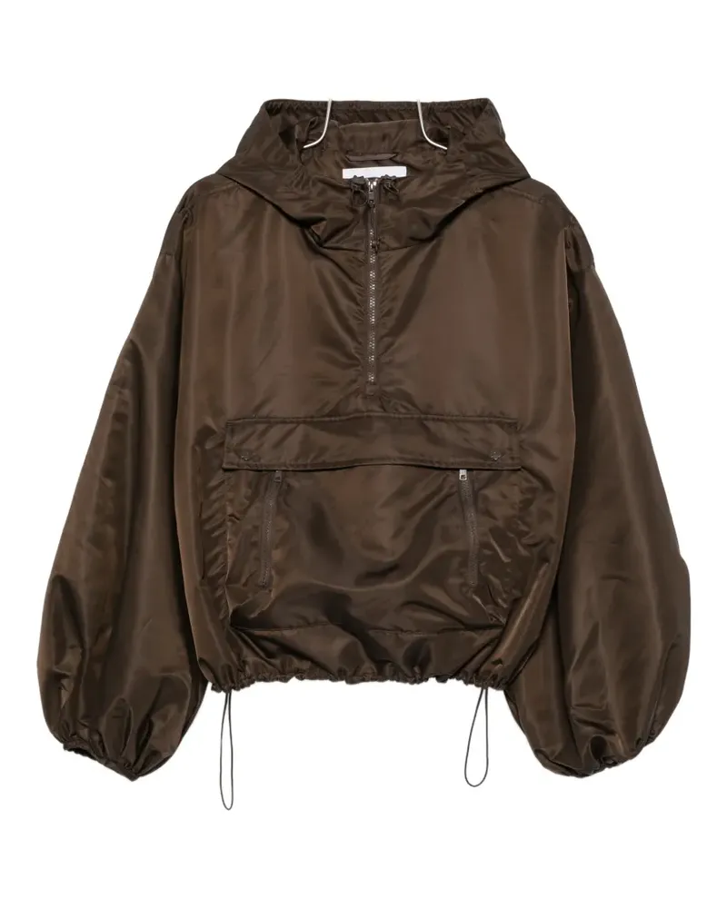 Cecilie Bahnsen hooded balloon-sleeve jacket - Braun Braun