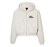 Kapuzenjacke mit Würfel-Print - Weiß