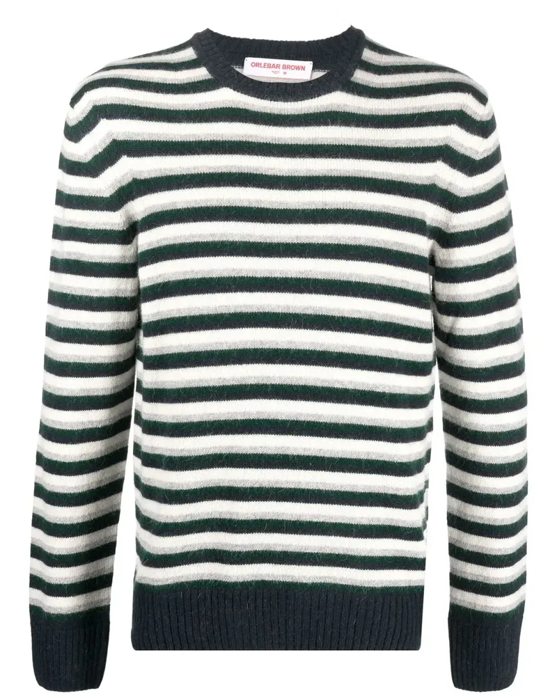 Orlebar Brown Gestreifter Strickpullover - Nude Nude