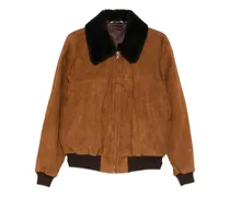 Wildlederjacke mit Reißverschluss - Braun