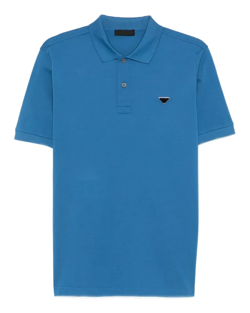 Prada Poloshirt mit Triangel-Logo - Blau Blau