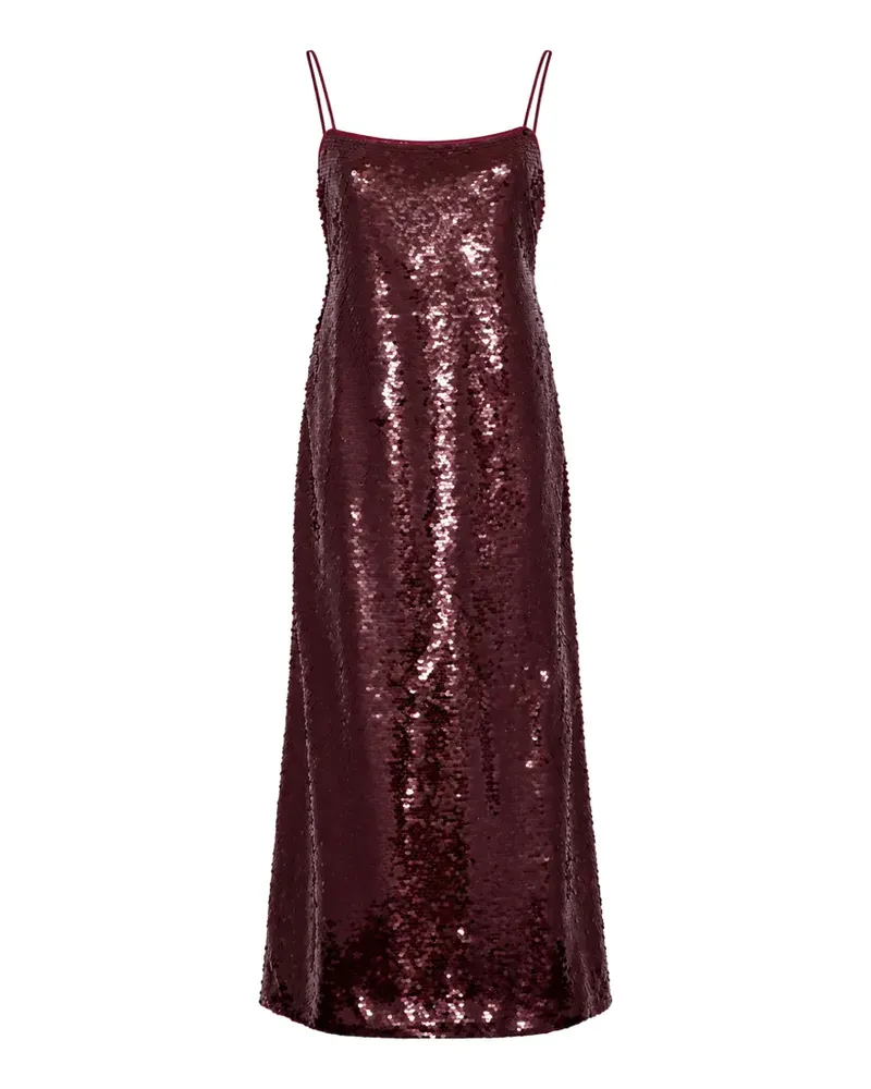 Alberta Ferretti sequin-embellished spaghetti-strap maxi dress - Rot Rot