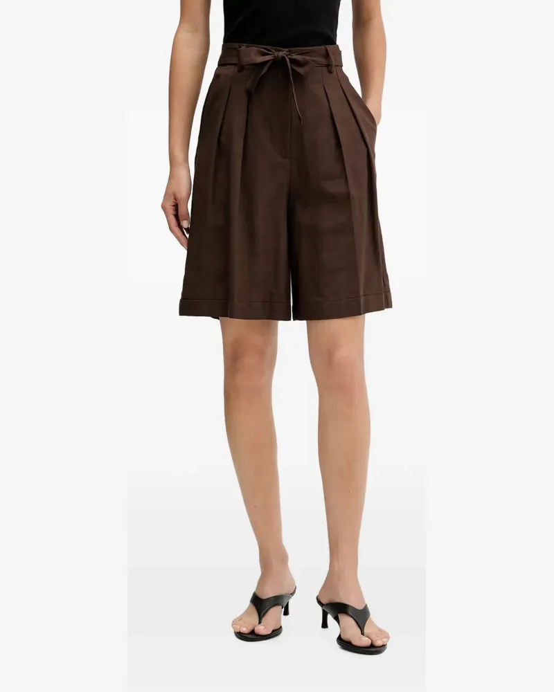 VICOLO pleated belted shorts - Braun Braun