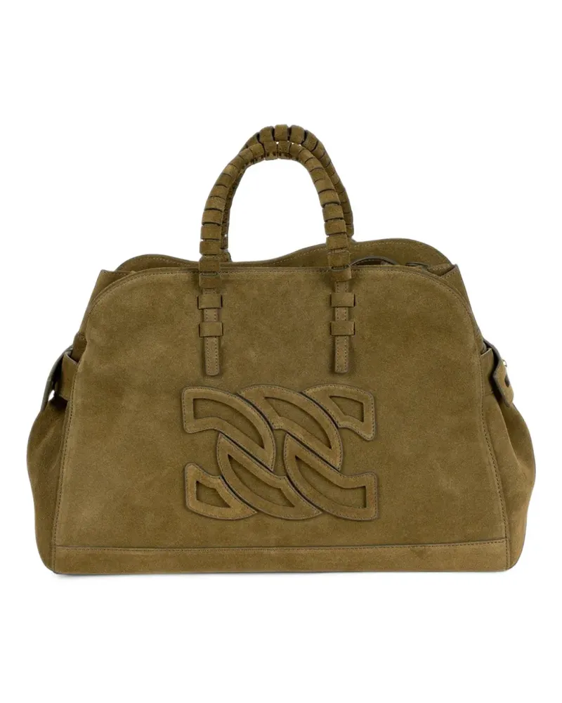 Casadei mini Park Avenue suede tote bag - Grün Grün