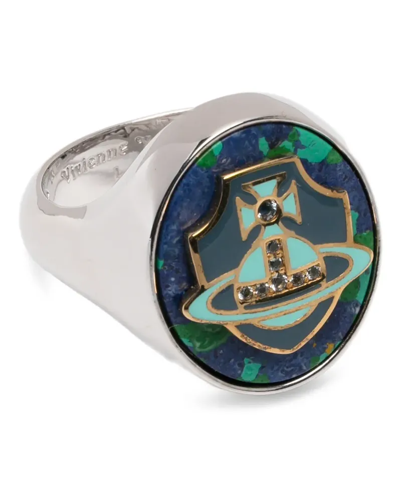 Vivienne Westwood Siegelring mit Orb-Schild - Silber Silber