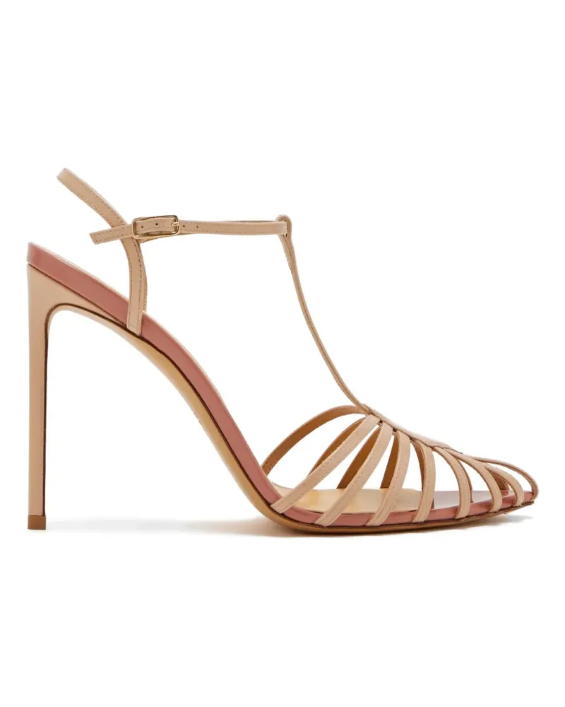 Francesco Russo R1S502 strappy t-bar sandals - Nude Nude