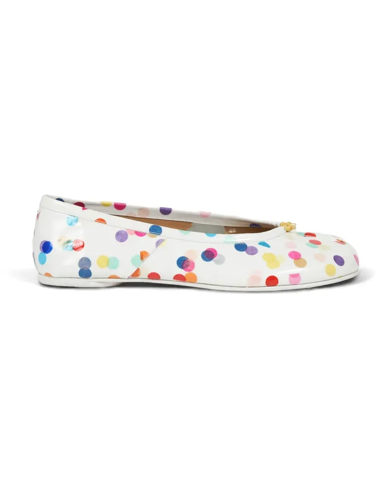 Maison Margiela confetti-print tabi-toe ballet flats - Weiß Weiß