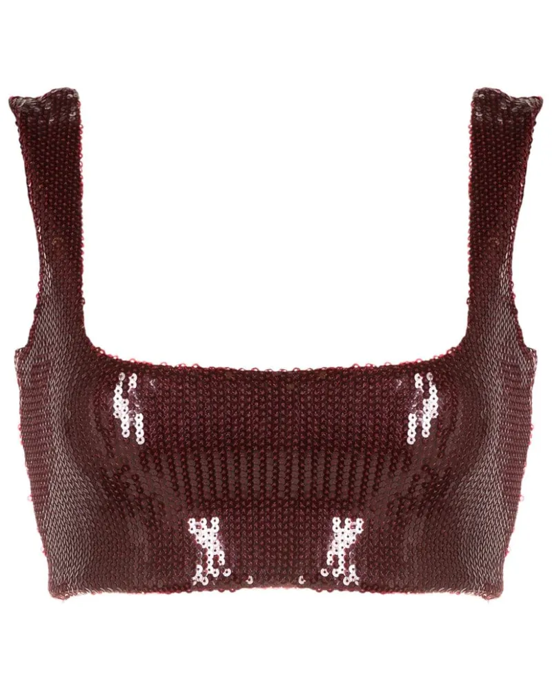 GALVAN Beating Heart Cropped-Top mit Pailletten - Rot Rot