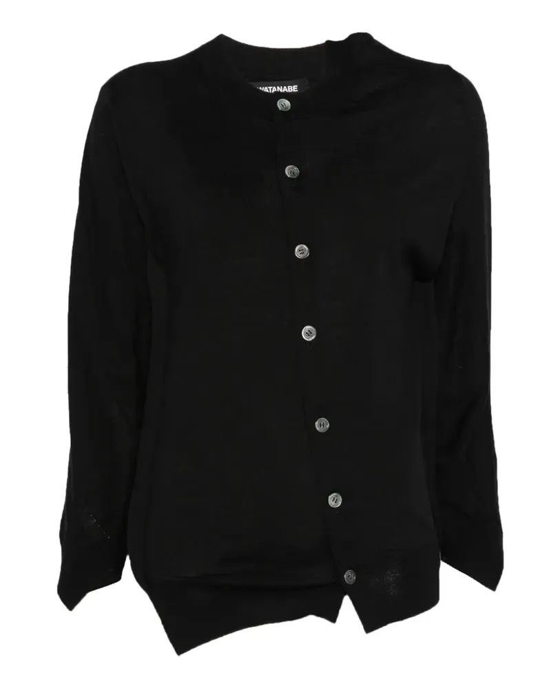 Junya Watanabe Asymmetrischer Cardigan - Schwarz Schwarz