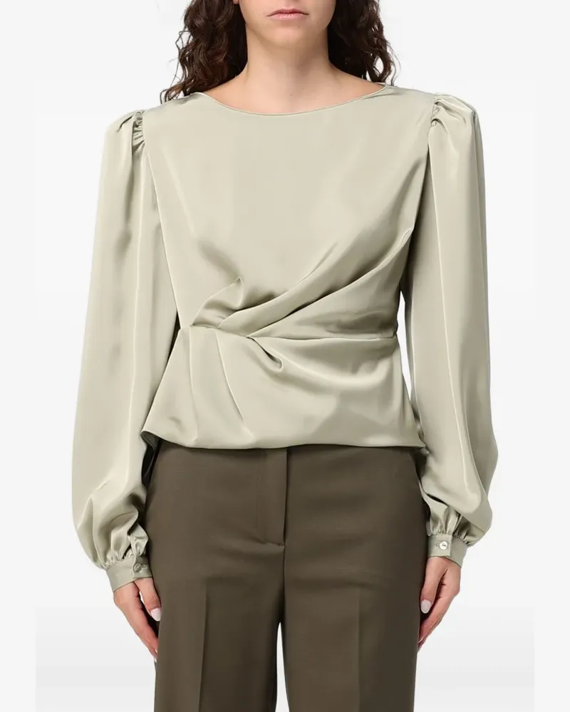 Hanita twist-detail puff-sleeve top - Grün Grün