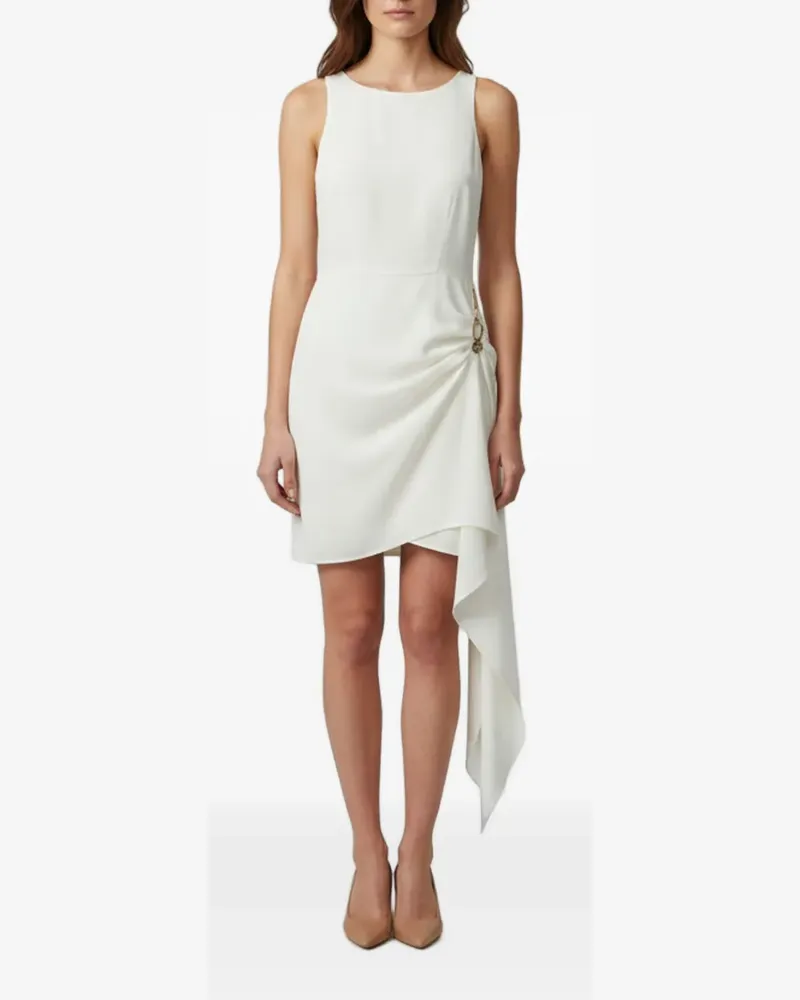 Elisabetta Franchi asymmetrical draped mini dress - Nude Nude