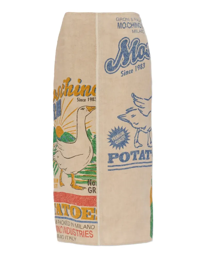 Moschino printed midi skirt - Nude Nude