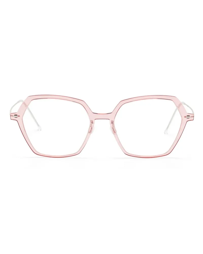 Lindberg Brille mit geometrischem Gestell - Rosa Rosa