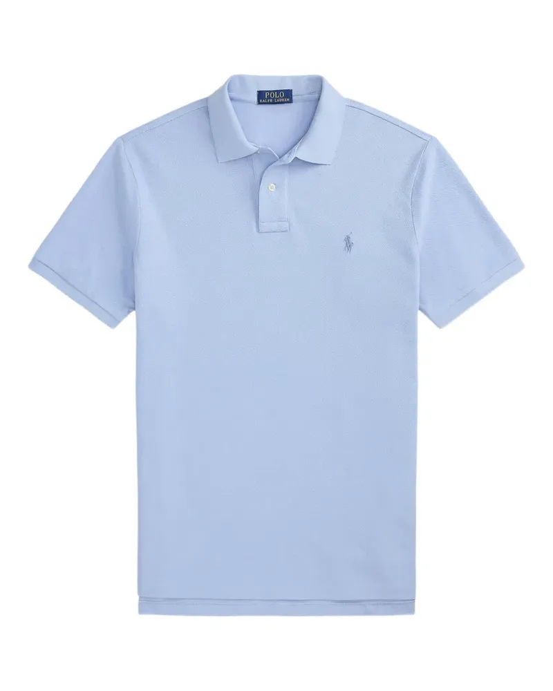 Ralph Lauren The Iconic Custom Slim Fit Mesh-Poloshirt - Blau Blau